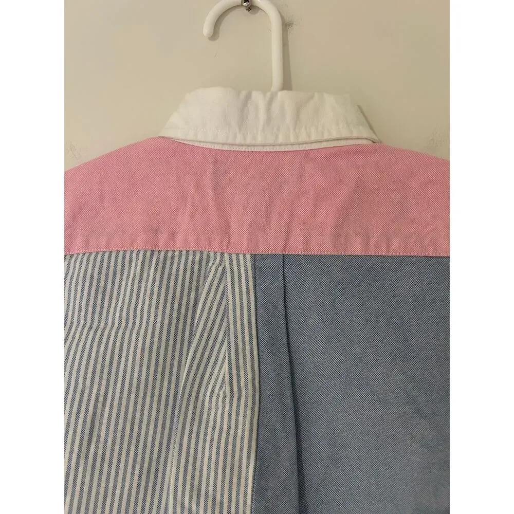 Ralph Lauren Cotton Oxford Fun Shirt Boys Color Block Pink Yellow Blue 3T Polo
